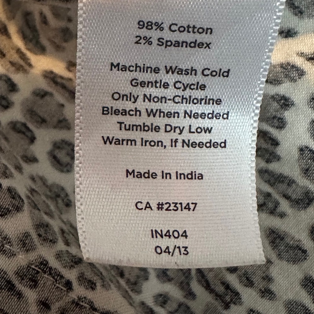 Talbots Petites Leopard Print Button Down Shirt Brown Cotton Stretch Size 14P‎ - Picture 8 of 9